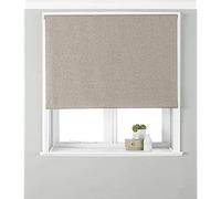 Eclipse Blackout Roller Blind - Natural Beige - Ready Made (Fittings Included) - Temperature Control - Adjustable - 100% Polyester - 91cm width x 162cm drop (36" x 64" inches) - Made by Riva