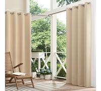 Eclipse Bradford Versatile Blackout Waterproof Grommet Window Curtain for Indoor or Outdoor (1 Panel), 52 in x 108 in, Grey