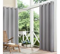 Eclipse Bradford Versatile Blackout Waterproof Grommet Window Curtain for Indoor or Outdoor (1 Panel), 52 in x 84 in, Red