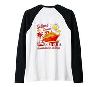 Eclipse Cruise 2026 Spain Totalidad En El Mar Back ONLY Raglan Baseball Tee