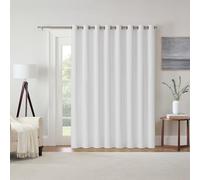 Eclipse Extra Wide Grommet Curtain, Kendall Sliding Patio Door Curtain Panel, Solid Textured Thermal Insulated and Noise Reducing Curtains, (1 Panel), 84 in Long x 100 in Wide, White