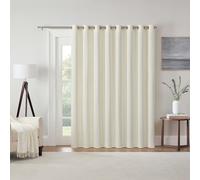 Eclipse Extra Wide Grommet Curtain, Kendall Sliding Patio Door Curtain Panel, Solid Textured Thermal Insulated and Noise Reducing Curtains, (1 Panel), 84 in Long x 100 in Wide, Ivory White