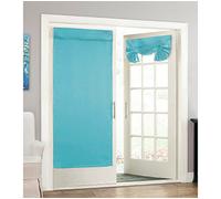 Eclipse French Door Curtain -Tricia Tie Up Light Filtering Single Panel Drapes for Patio, for Living Room and Bedroom, 26" x 68", Turquoise