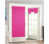 Eclipse French Door Curtain -Tricia Tie Up Light Filtering Single Panel Drapes for Patio, for Living Room and Bedroom, 26" x 68", Pink