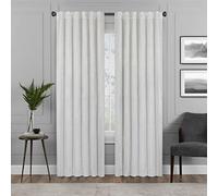 Eclipse Harper Velvet Rod Pocket Curtains for Bedroom, Single Panel, 50 in x 63 in, Snow