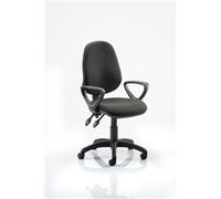 Eclipse II Lever Task Operator Chair Black With Loop Arms Ref