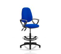 Eclipse II Lever Task Operator Chair Blue With Loop Arms With Hi Rise Draughtsman Kit