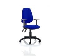 Eclipse Plus II Lever Task Operator Chair With Height Adjustable Arms Bespoke Colour Back And Seat Stevia Blue