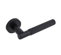 Eclipse Insignia Knurled Lever On Rose Handle Finish:: Matt Black Insignia Knurled Lever On Rose Handle