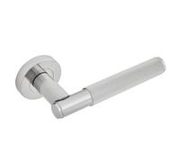Eclipse Insignia Knurled Lever On Rose Handle Handle Finish: Satin Nic Insignia Knurled Lever On Rose Handle