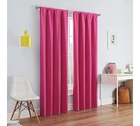 Eclipse Kendall Modern Blackout Thermal Rod Pocket Window Curtain for Bedroom or Living Room (1 Panel), 42" x 63", Rasberry