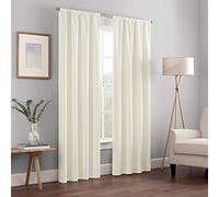 Eclipse Kendall Modern Blackout Thermal Rod Pocket Window Curtain for Bedroom or Living Room (1 Panel), 42 x 95, Ivory
