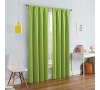Eclipse Kendall Modern Blackout Thermal Rod Pocket Window Curtain for Bedroom or Living Room (1 Panel), 42 X 84, Lime
