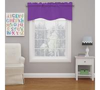 ECLIPSE Kendall Modern Scalloped Valance Rod Pocket Window Curtain for Kitchen or Bathroom, 42" x 18", Purple