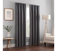 Eclipse Modern Blackout Thermal Rod Pocket Window Curtain for Bedroom or Living Room (1 Panel), Polyester Microfiber Fabric, Charcoal, 42" W x 54" L (Pack of 1)