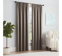 Eclipse Modern Room Darkening Rod Pocket Window Curtain for Bedroom (1 Panel), Polyester, Mushroom, 54" W x 54" L (Pack of 1)