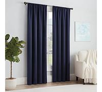Eclipse Modern Room Darkening Rod Pocket Window Curtain for Bedroom (1 Panel), Polyester, Navy, 54" W x 54" L (Pack of 1)