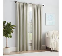 Eclipse Modern Room Darkening Rod Pocket Window Curtain for Bedroom (1 Panel), Polyester, Stone, 54" W x 84" L (Pack of 1)