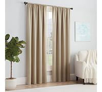Eclipse Modern Room Darkening Rod Pocket Window Curtain for Bedroom (1 Panel), Polyester, Taupe, 54 in x 54 in