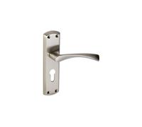 Eclipse Monza Lever On Plate Euro 47.5mm Set Handle Finish: Satin Nick Monza Lever On Plate Euro 47.5mm Set