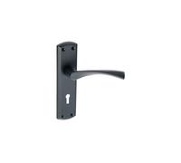 Eclipse Monza Lever On Plate Lock Set Handle Finish: Matt Black Monza Lever On Plate Lock Set