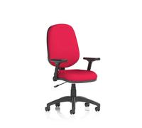 Eclipse Plus I Lever Task Operator Chair With Height Adjustable And Folding Arms Bespoke Colour Back And Seat Bergamot Cherry