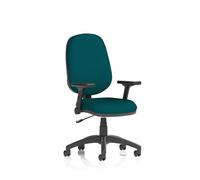 Eclipse Plus I Lever Task Operator Chair With Height Adjustable And Folding Arms Bespoke Colour Back And Seat Maringa Teal