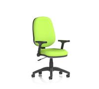 Eclipse Plus I Lever Task Operator Chair With Height Adjustable And Folding Arms Bespoke Colour Back And Seat Myrrh Green