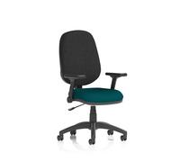 Eclipse Plus I Lever Task Operator Chair With Height Adjustable And Folding Arms Bespoke Colour Seat Maringa Teal