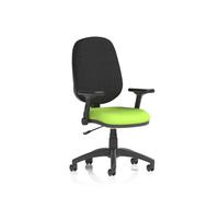 Eclipse Plus I Lever Task Operator Chair With Height Adjustable And Folding Arms Bespoke Colour Seat Myrrh Green