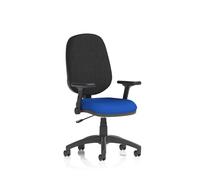 Eclipse Plus I Lever Task Operator Chair With Height Adjustable And Folding Arms Bespoke Colour Seat Stevia Blue