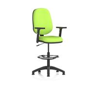 Eclipse Plus I Lever Task Operator Chair With High Rise Draughtsman Kit With Height Adjustable Arms Bespoke Colour Back And Seat Myrrh Green