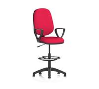 Eclipse Plus I Lever Task Operator Chair With High Rise Draughtsman Kit With Loop Arms Bespoke Colour Back And Seat Bergamot Cherry