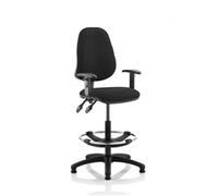 Dynamic Operator Chair Eclipse Plus II - Hi-Rise Draughtsman Kit, Padded Seat & Back, Black