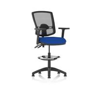 Eclipse Plus II Lever Task Operator Chair Deluxe Mesh Back With High Rise Draughtsman Kit With Height Adjustable Arms Bespoke Colour Seat Stevia Blue