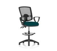 Eclipse Plus II Lever Task Operator Chair Deluxe Mesh Back With High Rise Draughtsman Kit With Loop Arms Bespoke Colour Seat Maringa Teal