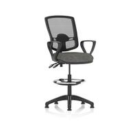 Eclipse Plus II Lever Task Operator Chair Deluxe Mesh Back With High Rise Draughtsman Kit With Loop Arms Charcoal