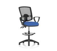 Eclipse Plus II Lever Task Operator Chair Deluxe Mesh Back With High Rise Draughtsman Kit With Loop Arms Blue