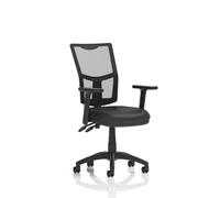 Eclipse Plus II Lever Task Operator Chair Mesh Back With Height Adjustable Arms Black Bonded Leather