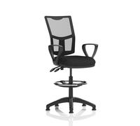 Eclipse Plus II Lever Task Operator Chair Mesh Back With High Rise Draughtsman Kit With Loop Arms Black