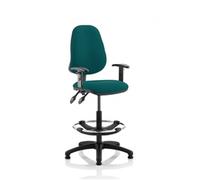 Eclipse Plus II Lever Task Operator Chair Teal + Arms Draughtsman Kit