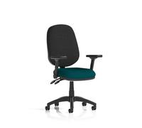 Eclipse Plus II Lever Task Operator Chair With Height Adjustable And Folding Arms Bespoke Colour Seat Maringa Teal
