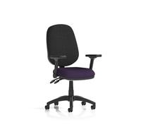 Eclipse Plus II Lever Task Operator Chair With Height Adjustable And Folding Arms Bespoke Colour Seat Tansy Purple