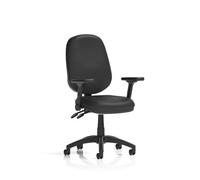 Eclipse Plus II Lever Task Operator Chair With Height Adjustable And Folding Arms Black Bonded Leather