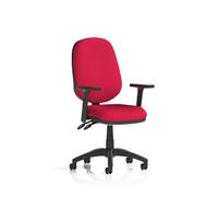 Eclipse Plus II Lever Task Operator Chair With Height Adjustable Arms Bespoke Colour Back And Seat Bergamot Cherry