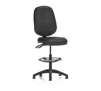 Eclipse Plus II Lever Task Operator Chair With High Rise Draughtsman Kit Black Bonded Leather