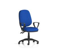Eclipse Plus II Lever Task Operator Chair With Loop Arms Bespoke Colour Back And Seat Stevia Blue