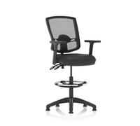 Eclipse Plus II Operator Chair Mesh Back Black Leather Draughtsman Kit