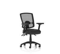 Eclipse Plus III Lever Task Operator Chair Deluxe Mesh Back With Height Adjustable And Folding Arms Black Bonded Leather