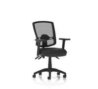 Eclipse Plus III Lever Task Operator Chair Deluxe Mesh Back With Height Adjustable Arms Black Bonded Leather
